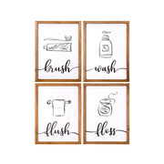 Brush, Wash, Flush, and Floss Bath Wall Art Set 